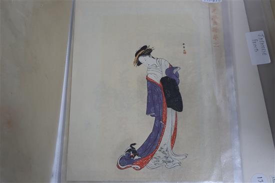 Japanese School, a group of assorted woodblock prints